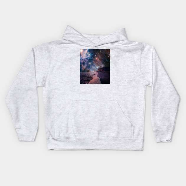 Galaxy Beach Kids Hoodie by DreamCollage